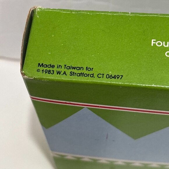 Vintage Christmas Ornament Set Wood Handcrafted 1983 Santa 4 Piece Box Tree 2.5" - Picture 5 of 16